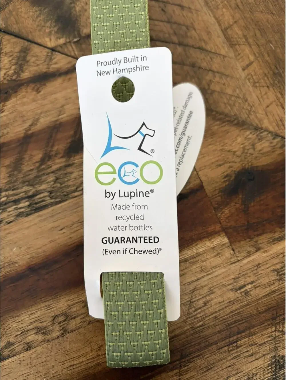 Lupine Eco Dog Leash, Moss, 1 In. x 6-Ft. - Quantity 1 - New